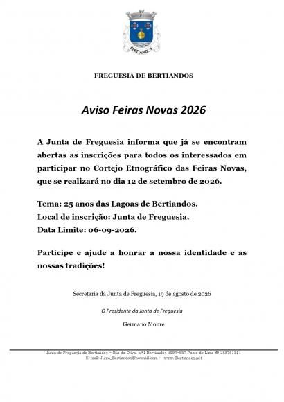 Inscri&ccedil;&otilde;es para Cortejo Etnogr&aacute;fico 2026